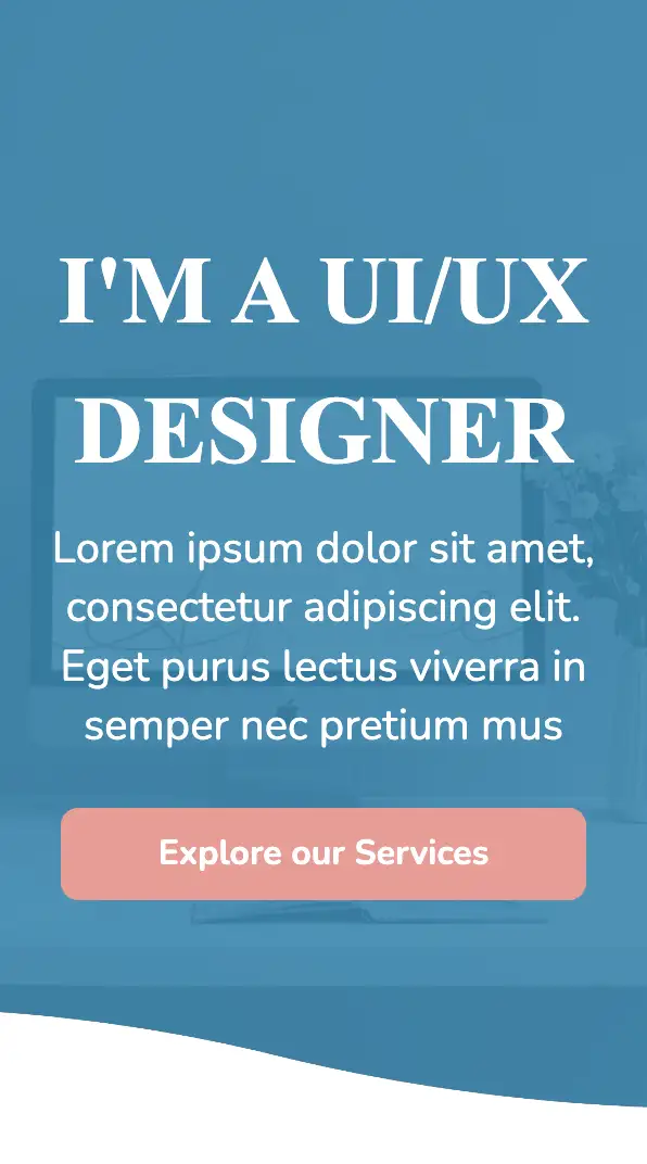Header design for websites: Wavy top section for mobile